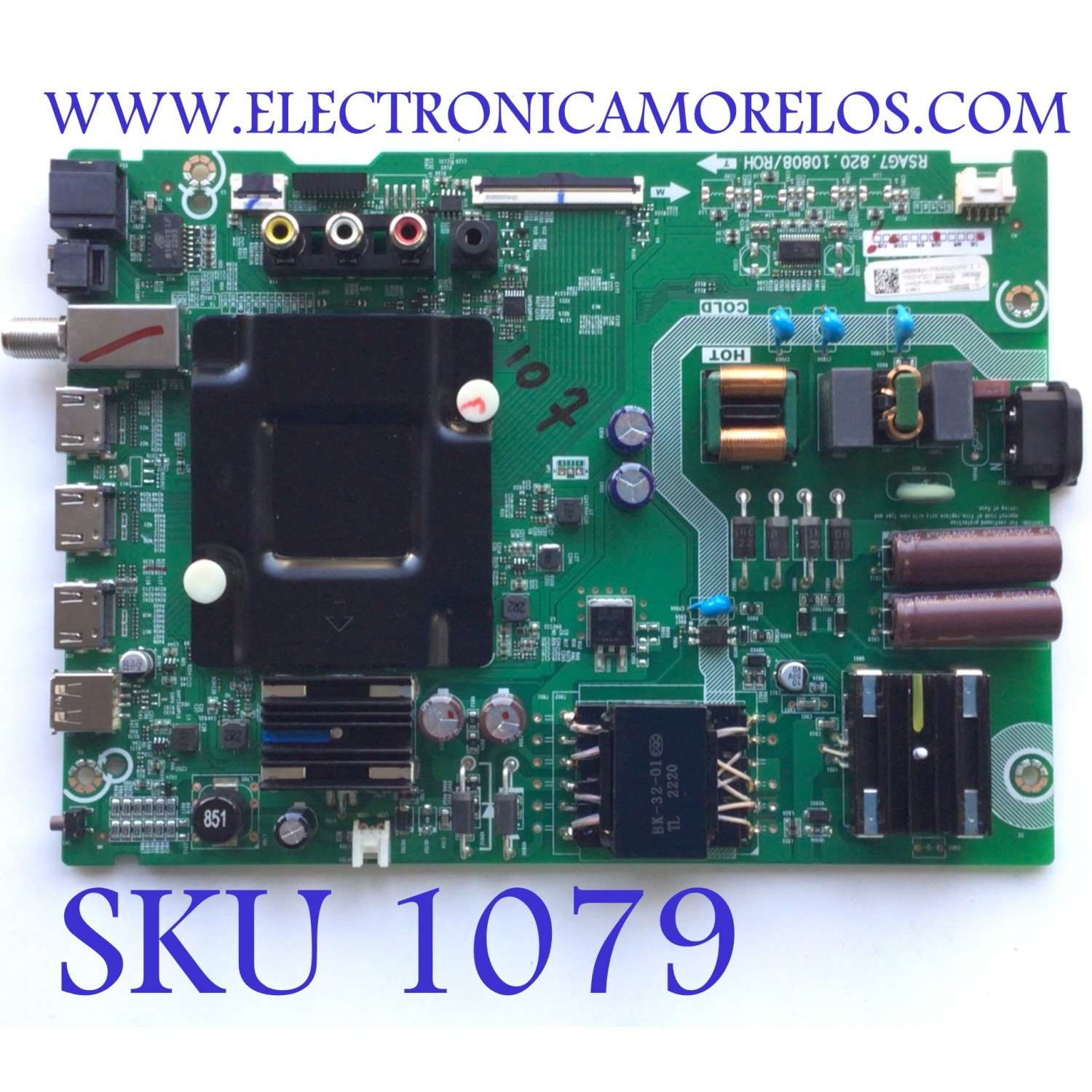 MAIN FUENTE PARA TV HISENSE / NUMERO DE PARTE 298395 / RSAG7.820.10808/ROH / 298394 / 3TE43G2210PO / 43AG53FUR(0002)/1630 / PANEL HD425Y1U51-T0L2/GM/CKD3A/ROH / DISPLAY T430QVN03.7 / MODELO 43R6G	